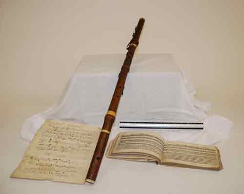 Old musical instrument and music included with the Cross papers, originally inherited by Mrs…