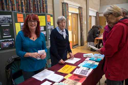 Paula Nielsen and Janet Wallace manning the WLHS stall inside New Beaconsfield Hall at…